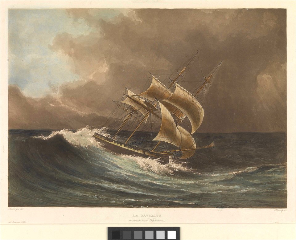 The French corvette 'Favorite' en route for Valparaiso RMG PW8048