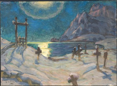 The Graveyard in the Mountains. Study from Lofoten (Anna Boberg) - Nationalmuseum - 20492