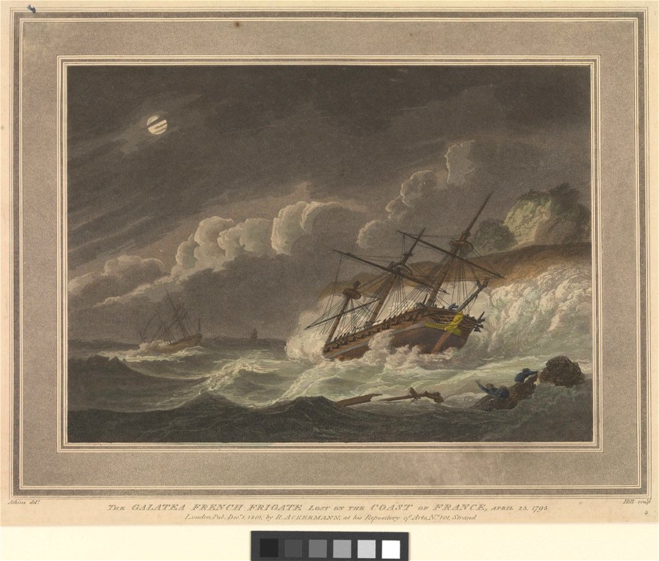 The Galatea French frigate lost on the coast of France, April 23, 1795 RMG PW7987