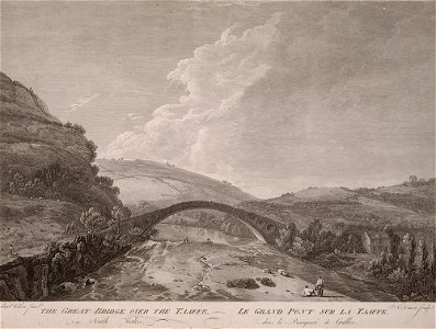 The great bridge over the Taaffe, in south Wales - Le grand pont sur la Taffe dans la principaute de Galles