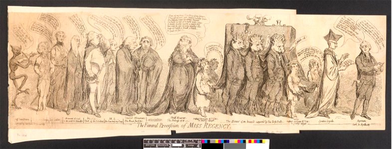 The funeral procession of Miss Regency. (BM 1851,0901.454)