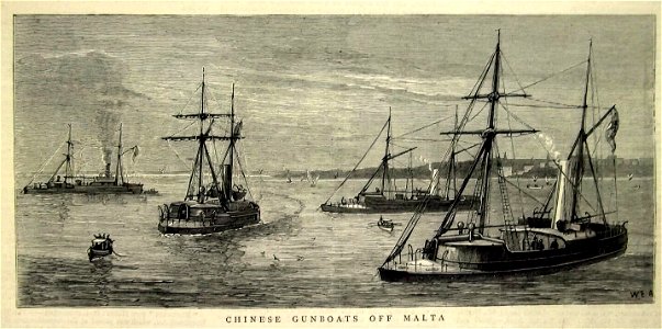 The Graphic 1867, Chinese gunboats off Malta