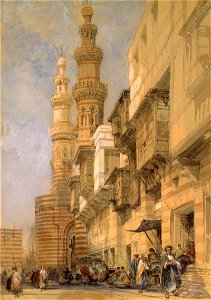 The Gate of Metwaley, Cairo) by David Roberts, RA. Free illustration for personal and commercial use.