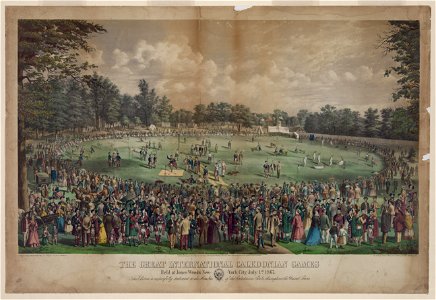 The great international Caledonian games Held at Jones Woods New York City, July 1st 1867 - - des. & lith. by J.L. Giles ; printed by Chas. Hart. LCCN99471605