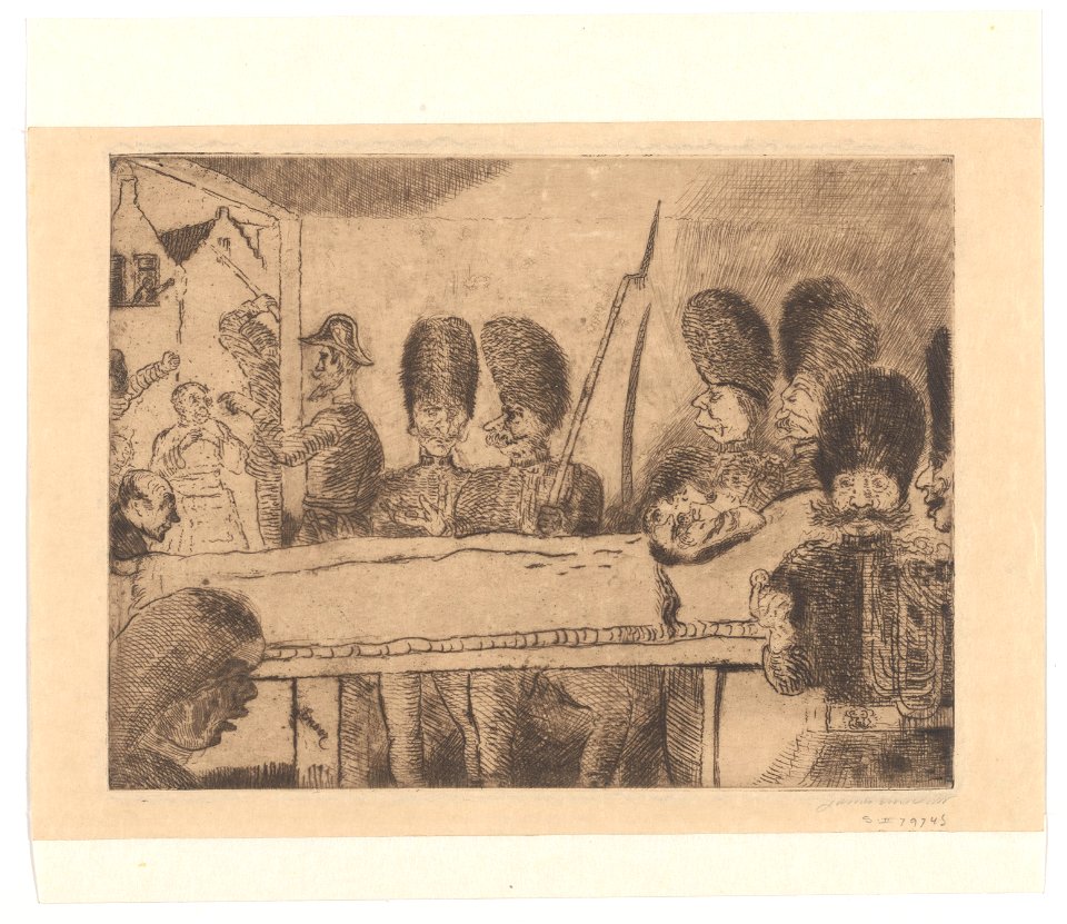 The Gendarmes, print by James Ensor, 1888, Prints Department, Royal Library of Belgium, S. II 79745