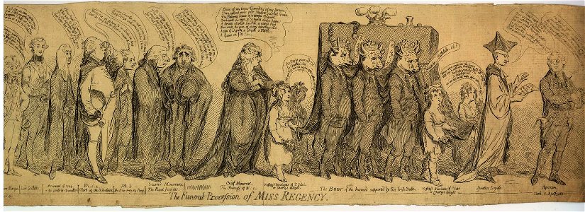 The funeral procession of Miss Regency. (BM 1981,U.359)