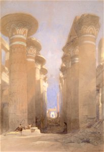 The Great Hall at Karnak) by David Roberts, RA. Free illustration for personal and commercial use.