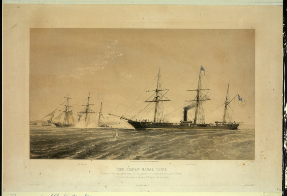 The great naval duel between the Alabama and the Kearsarge off Cherbourg LCCN2003688793