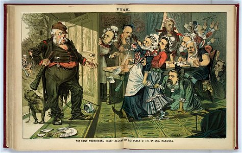 The great congressional tramp bullying the old women of the national household - Gillam. LCCN2012647223