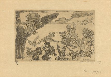 The Ghost, print by James Ensor, 1889, Prints Department, Royal Library of Belgium, S. II 79750