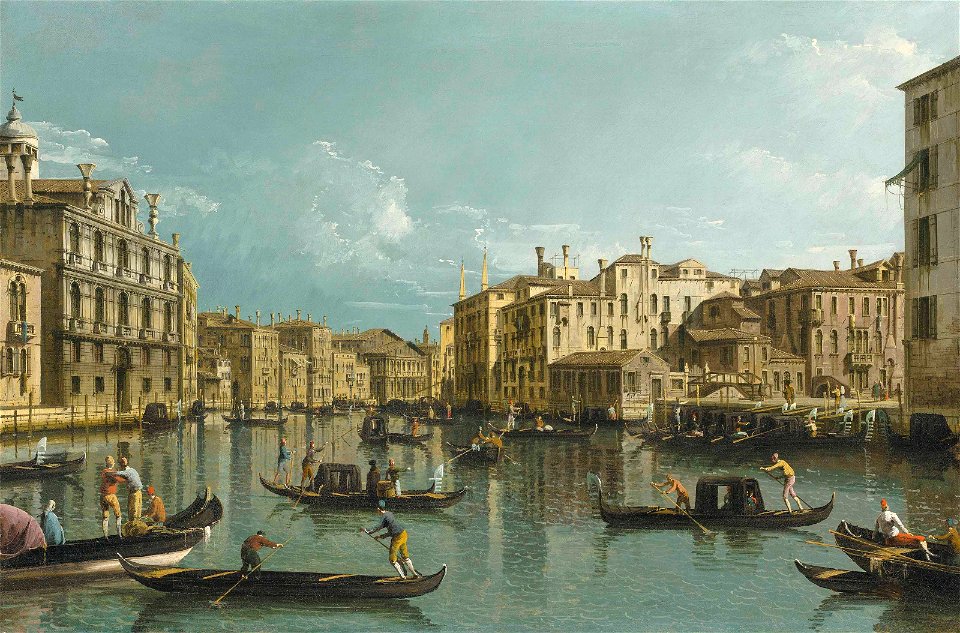 The Grand Canal, Venice, looking North from the Palazzo Contarini dagli Scrigni to the Palazzo Rezzonico, 6152947