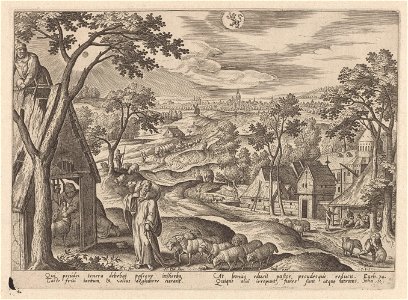 The Good shepherd 1585 print by Hans Bol, S.IV 2261, Prints Department, Royal Library of Belgium