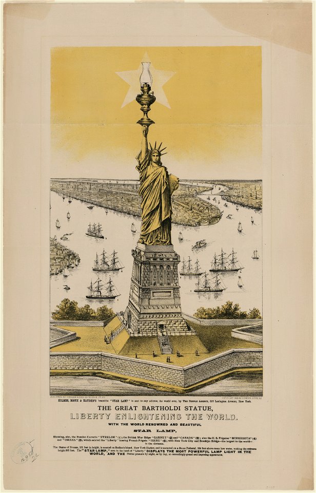 The great Bartholdi statue, Liberty enlightening the world with the world renowned and beautiful Star Lamp. LCCN2005687023