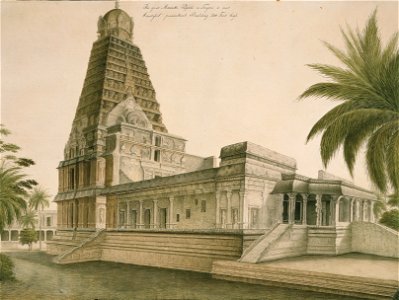The great Marratta Pagoda in Tanjore - Peter Anker (1744–1832) - Kulturhistorisk museum, UiO - UEM4429 (cropped)