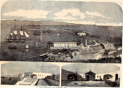 The Great Breakwater and Government Works at Portland - ILN 1861
