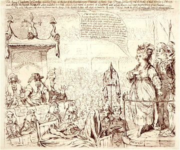 The heroic Charlotte la Cordé, upon her trial, at the bar of the revolutionary tribunal of Paris, July 17, 1793