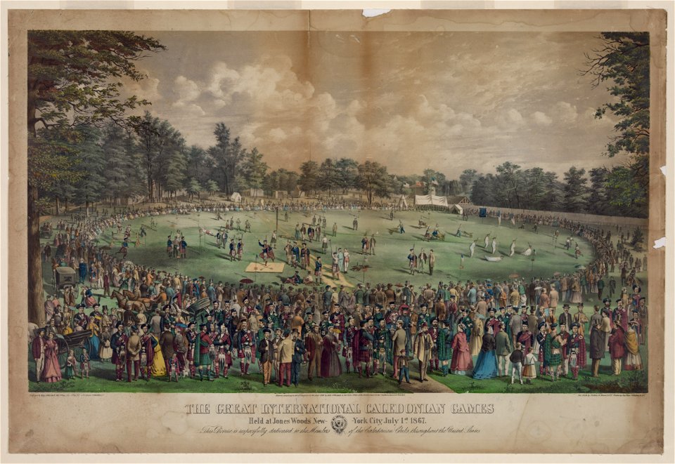 The great international Caledonian games Held at Jones Woods New York City, July 1st 1867 - - des. & lith. by J.L. Giles ; printed by Chas. Hart. LCCN99471605