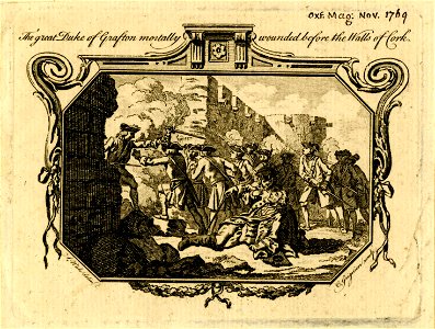 The great Duke of Grafton mortally wounded before the Walls of Cork (BM 1868,0808.9847)