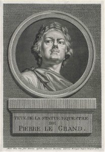 The head of Bronze Horseman (engraving)