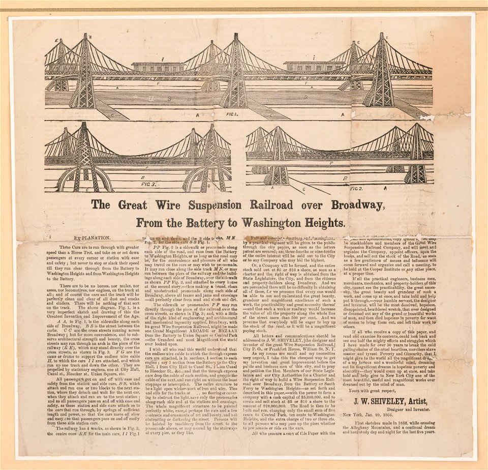 The great wire suspension railroad over Broadway, from the battery to Washington Heights LCCN2003677750