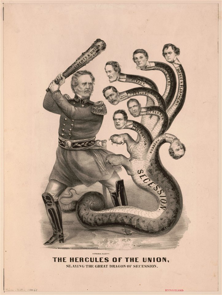 The Hercules of the Union, slaying the great dragon of secession LCCN2003674572