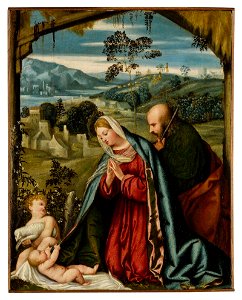 The Holy Family in a landscape)