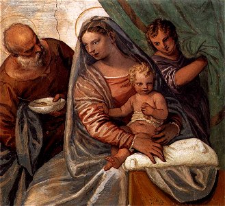 The holly family, Paolo Veronese, Villa Barbaro. Free illustration for personal and commercial use.