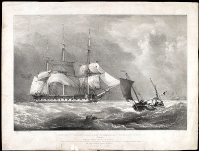 The Honble Company's Ship 'Berwickshire', Captn Frederick Madon, off Brighton. Working up Channel with a Fresh Gale... PZ7881