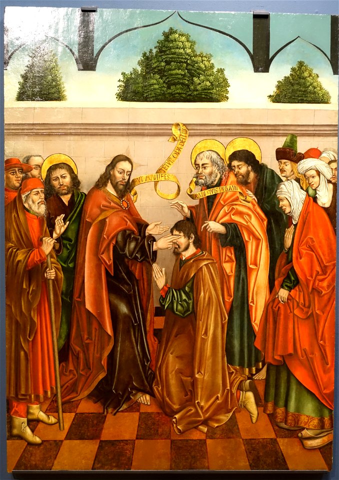 The Healing of Blind Bartimaeus by Fernando Gallego workshop, 1480-1488, oil on panel - University of Arizona Museum of Art - University of Arizona - Tucson, AZ - DSC08346