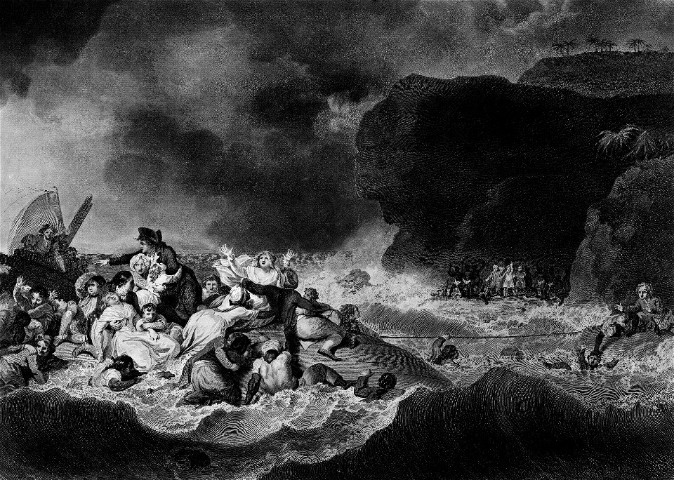 The Grosvenor East Indiaman, Capt Coxon commander wrecked Augst 4th 1782, on that part of the Eastern coast of Africa, inhabited by the Gaffrees - RMG 2781
