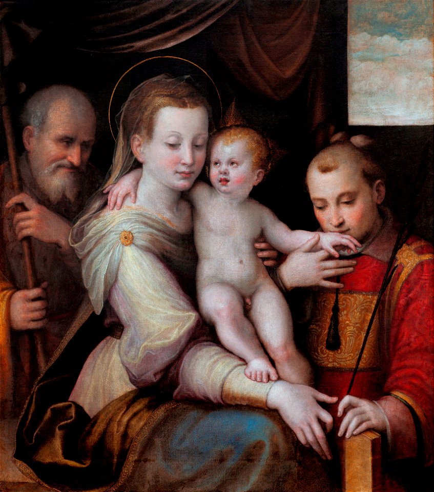 The Holy Family and Saint Stephen, by Luca Longhi