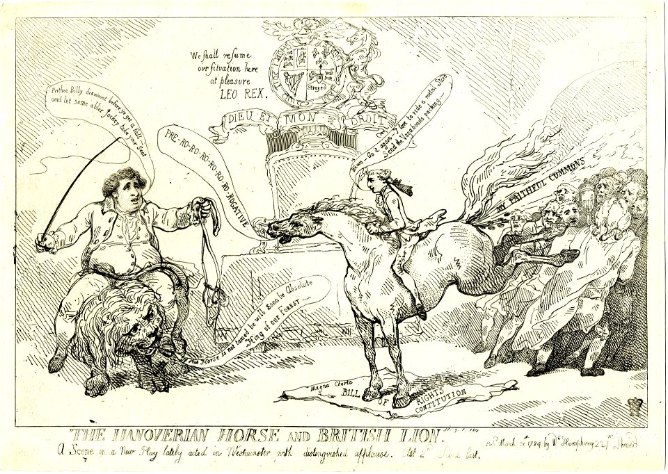 The Hanoverian horse and British lion. (BM 1851,0901.184)