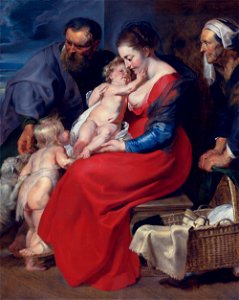 The Holy Family with Saints Elizabeth and John the Baptist, by Peter Paul Rubens. Free illustration for personal and commercial use.