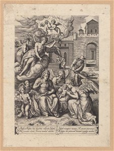 The Holy family and the infant John the baptist 1576 print by Chrispijn van den Broeck, S.I 1046, Prints Department, Royal Library of Belgium
