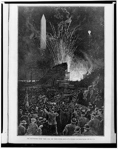 The inauguration - night scene near the White House - Drawn by T. de Thulstrup and Charles Graham. LCCN00650945