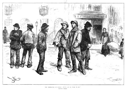 The Illustrated London News 1886 - The Unemployed of London. Free illustration for personal and commercial use.