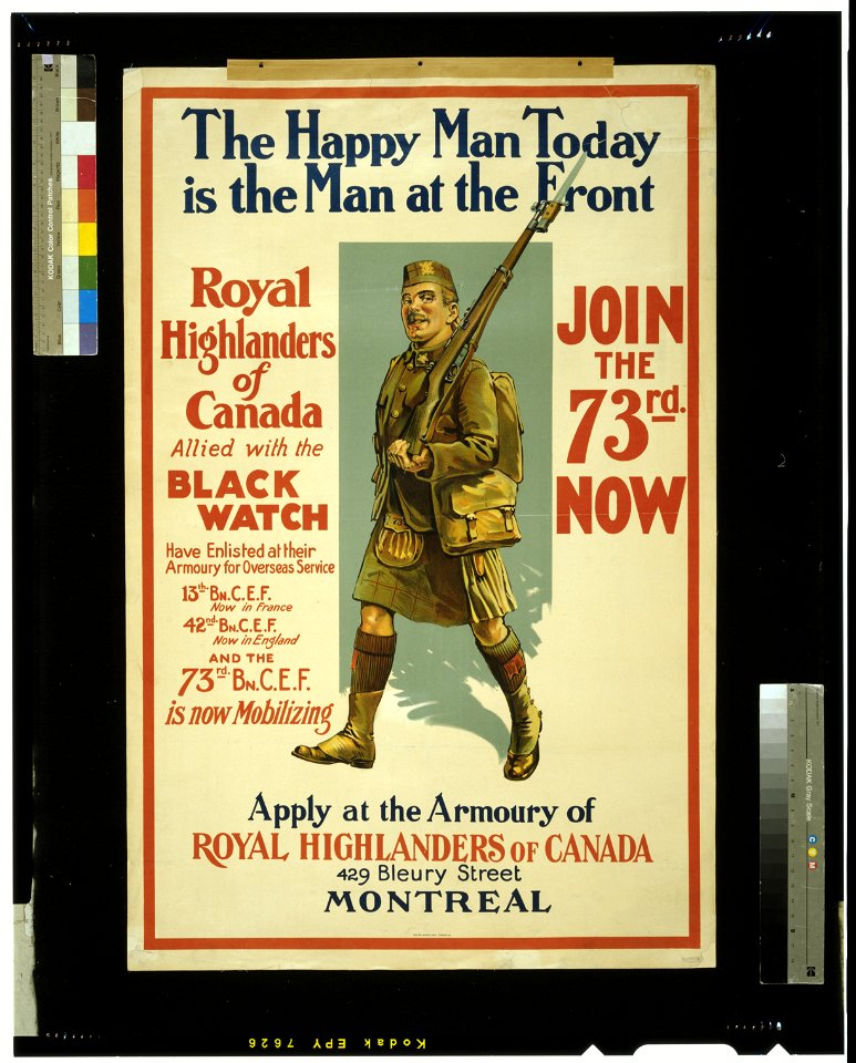 The happy man today is the man at the front. Royal Highlanders of Canada ... join the 73rd now LCCN2005696929