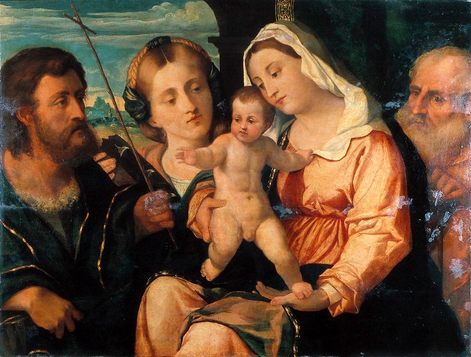 The Holy Family with John the Baptist and St. Catherine from the workshop of Jacopo Palma il Vecchio Rijksdienst voor het Cultureel Erfgoed NK1436