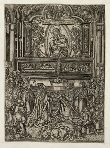 The Holy Mass of a Pope and an Emperor ca.1519 print by Master S., S.V 88704, Prints Department, Royal Library of Belgium