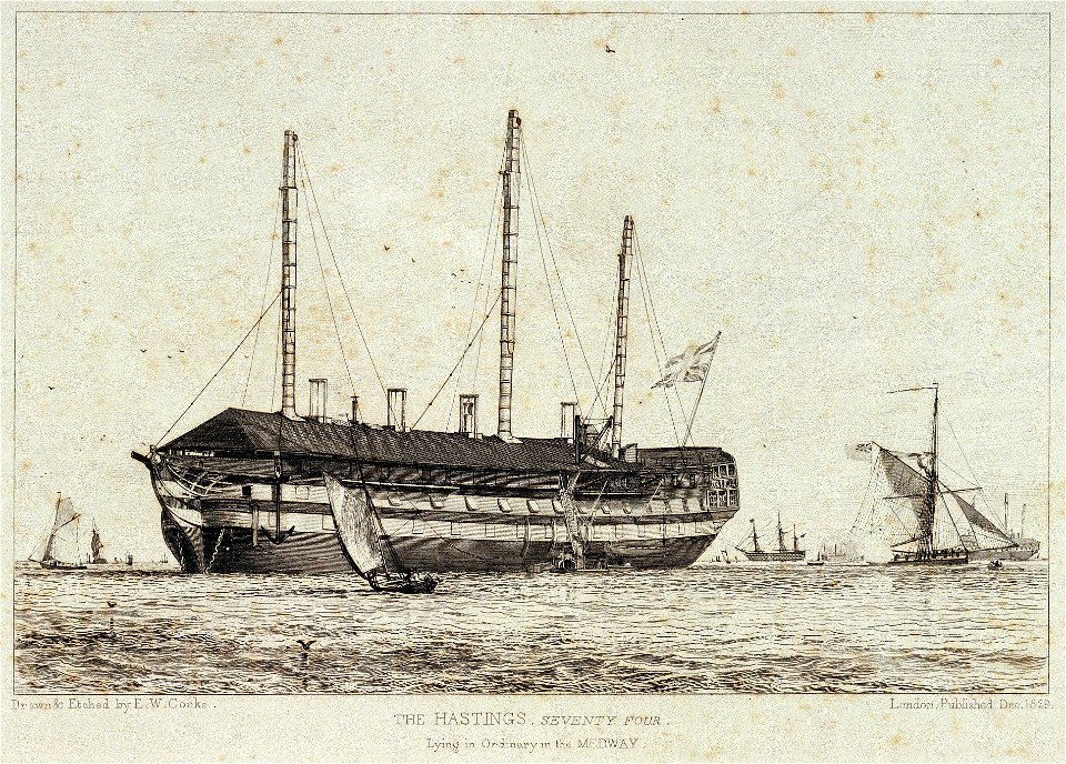 The Hastings seventy four. Lying in Ordinary in the Medway RMG PU6119
