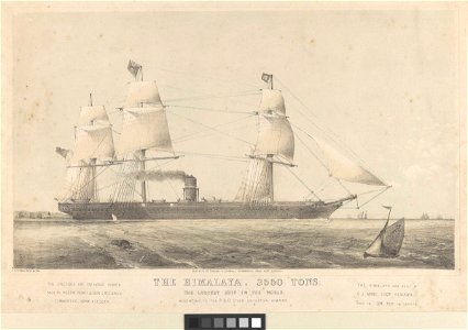 The Himalaya 3550 Tons. The largest ship in the world belonging to the P&O Steam Navigation Company - Built by C J Mare, Blackwall - The Engines - by Penn and Son Greenwich RMG PY0279
