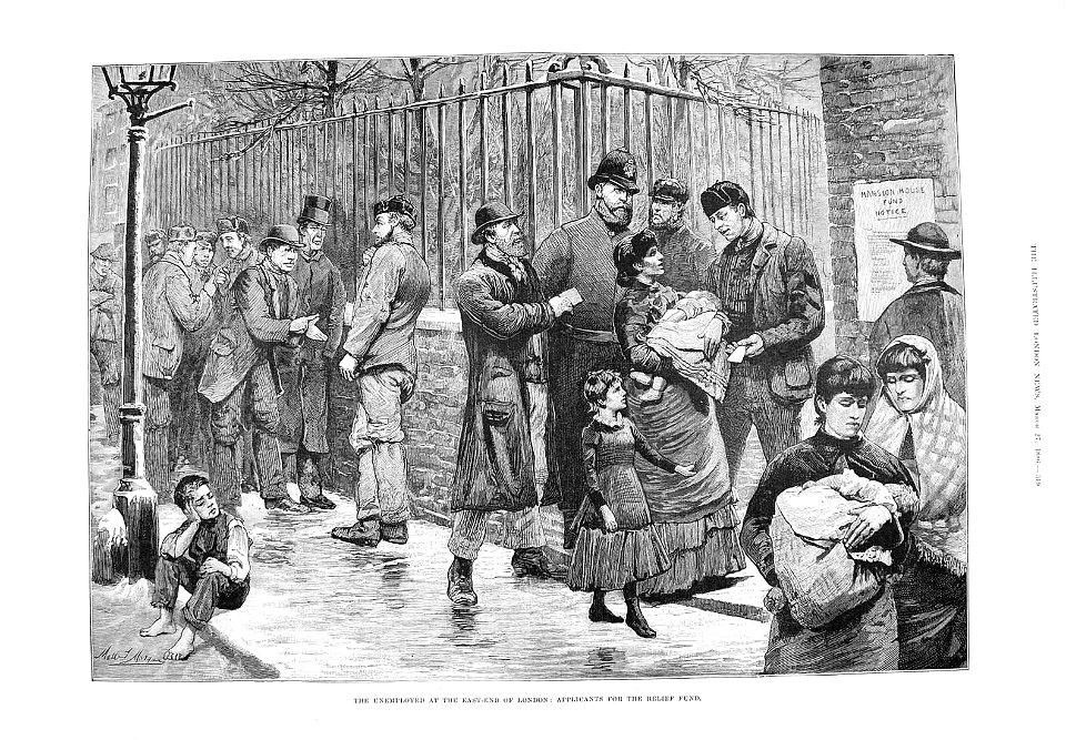 The Illustrated London News 1886 - The Unemployed at the East-End of London