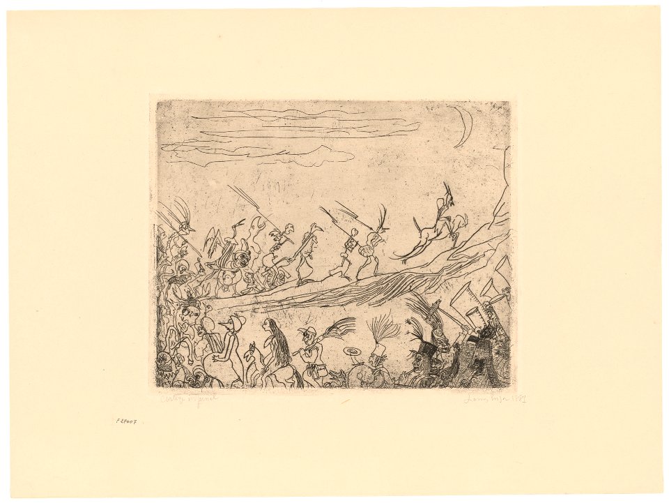 The Infernal Cortege, print by James Ensor, 1887, Prints Department, Royal Library of Belgium, F. 27007
