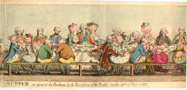 The installation-supper, as given at the Pantheon, by the Knights of the Bath on the 26th of May, 1788 (BM 1851,0901.412)