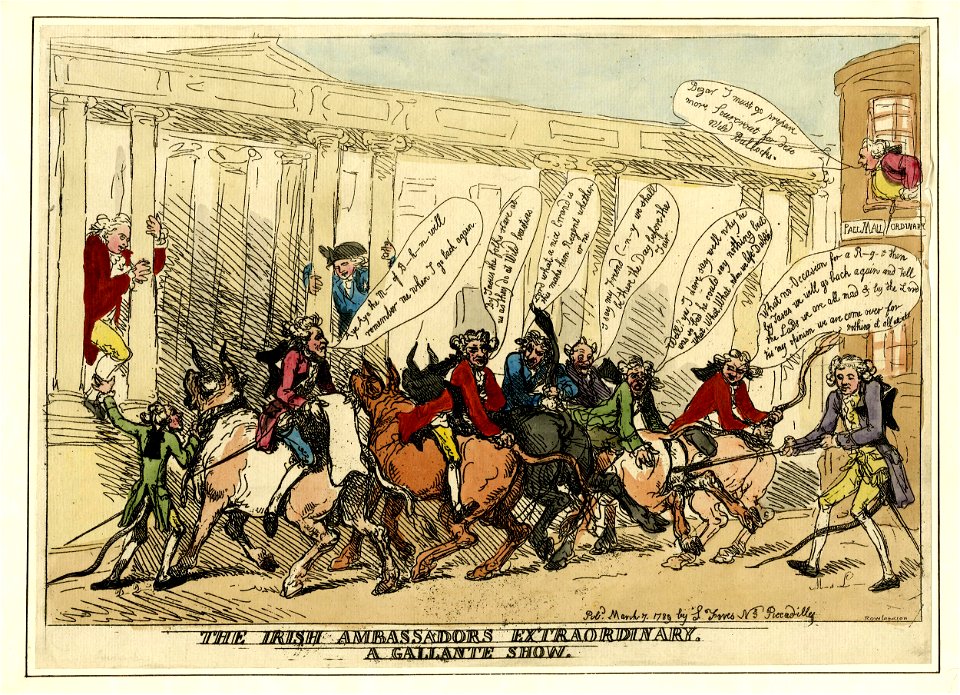 The Irish ambassadors extraordinary. A gallante show. (BM 1868,0808.5844)