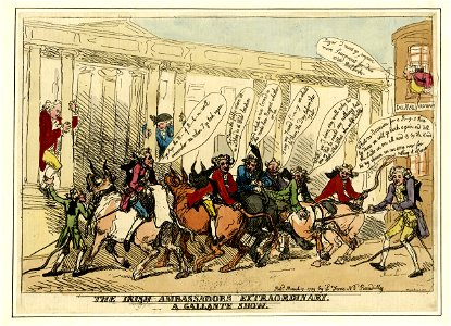 The Irish ambassadors extraordinary. A gallante show. (BM 1868,0808.5844)
