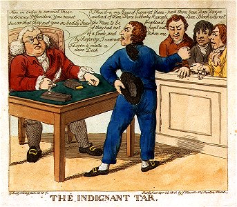 The Indignant Tar. (caricature) RMG PU4735. Free illustration for personal and commercial use.