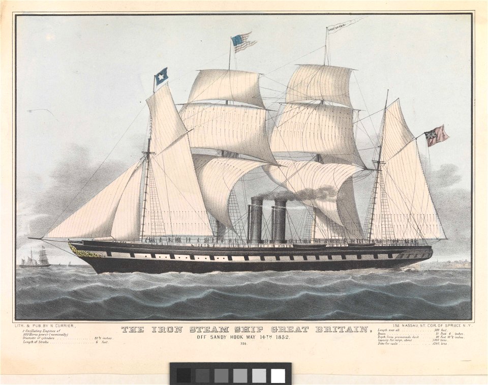 The Iron Steam Ship Great Britain off Sandy Hook, May 14th 1852 RMG PY0234