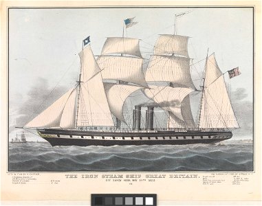 The Iron Steam Ship Great Britain off Sandy Hook, May 14th 1852 RMG PY0234