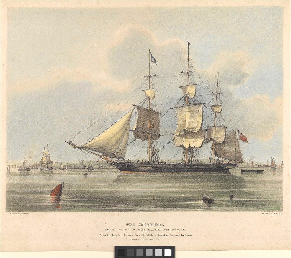 The Ironsides Iron ship built in Liverpool, by Jackson Gordon and Co.1838 RMG PY0564